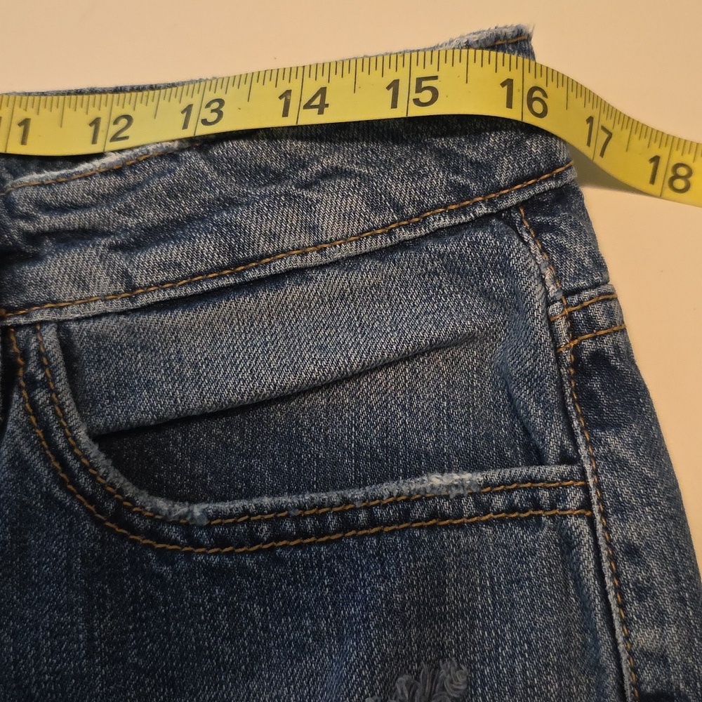 KanCan Bobbie Ultra High Waist Distressed Rigid Denim Jeans Straight Relax 13/30 - Picture 15 of 16